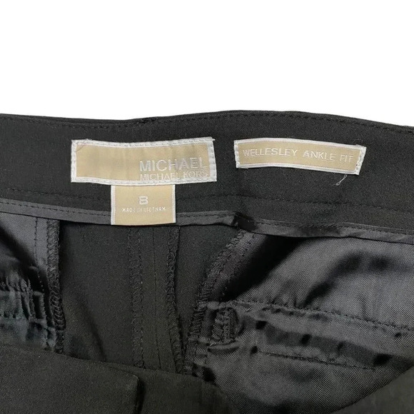 Michael Kors Black Wellesley Ankle Fit Trousers 8 Stretch Straight Leg Pants - Picture 9 of 11